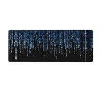 BLWSLC Large desktop mat the Blue Binary printed rubber-bottomed keyboard pad suitable for office use