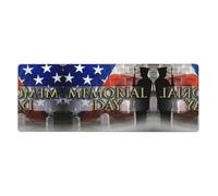 BLWSLC Large desktop mat US Military Soldiers Patriotic Memorial Day printed rubber-bottomed keyboard pad suitable for office use