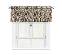 BLWSLC Leopard Print Printed short blinds valance rod short blinds suitable for kitchens living rooms bedrooms etc