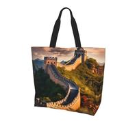 BLWSLC lightning Printed Women's Handbag Large Capacity Shoulder Bag Suitable for Shopping Work Travel and Gym, The Great Wall of China, One Size