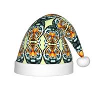 BLWSLC Little fat tiger head Printed Christmas children's hat, decorative hat, party supplies suitable for stage performances, Christma