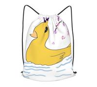 BLWSLC little yellow duck Printed Travel Drawstring Backpack Gym Drawstring Bag Portable Suitable For Short Trips, Black, S
