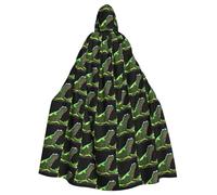 BLWSLC Lizard looking up at the sky Printed hooded cape, long style, suitable for cosplay, stage performances or holiday parties.