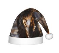 BLWSLC Lone Hyena Printed children's Christmas hat festive Christmas hat suitable for holiday parties and outdoor winter wear