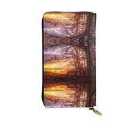 BLWSLC Lonely Bench Sunset Long Clutch, Zipper Wallet, Card Holder, Portable Travel Coin Storage Bag Suitable for Travel and Daily use