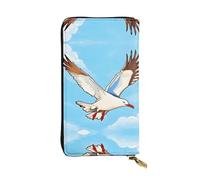 BLWSLC Long clutch Flying Seagulls printed zipper wallet suitable for travel work and attending banquets
