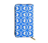 BLWSLC Long clutch flying white goose printed zipper wallet suitable for travel work and attending banquets