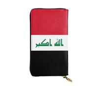 BLWSLC Long clutch Iraqi flag printed zipper wallet suitable for travel work and attending banquets