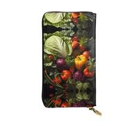 BLWSLC Long clutch Lots of fresh vegetables printed zipper wallet suitable for travel work and attending banquets