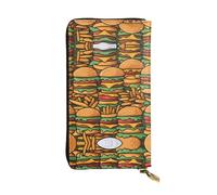 BLWSLC Long clutch many cute burgers printed zipper wallet suitable for travel work and attending banquets