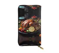 BLWSLC Long clutch Tantalizing roast turkey printed zipper wallet suitable for travel work and attending banquets