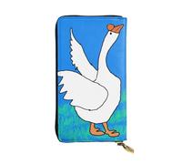 BLWSLC Long clutch white goose spread its wings printed zipper wallet suitable for travel work and attending banquets