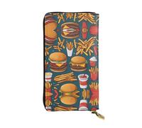 BLWSLC Lots of tasty food Long clutch, zipper wallet, card holder, portable travel coin storage bag suitable for travel and daily use