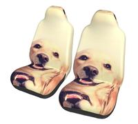 BLWSLC Lovely Golden Dog 2-piece car seat cover set universal front seat cover suitable for cars and trucks