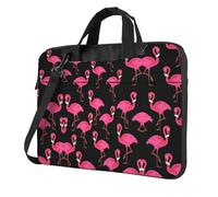 BLWSLC Lovely Pink Flamingos Patterned 14 inch laptop bag with shoulder strap, suitable for business trips