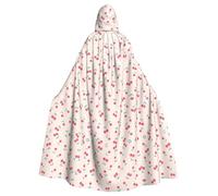 BLWSLC lovely sweet red cherry Printed Halloween Cape Masquerade Hooded Cape Carnival Party Costume (Length 147cm/Hood Height 38cm)