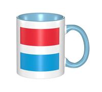 BLWSLC Luxembourg flag Printed ceramic Sky Blue mug with curved handle, suitable for office and everyday drinking.