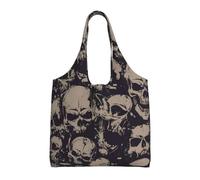 BLWSLC Many Skulls Get Together Printed single-shoulder commuter canvas bag, fitness sports leisure bag suitable for travel commuting or shopping