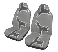 BLWSLC martial arts 2-piece front seat cover set, printed car seat protectors, suitable for cars, SUVs, trucks, and vans