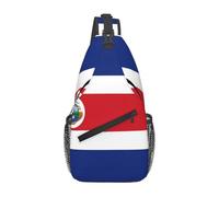 BLWSLC Men's Costa Rica Flag printed crossbody bag casual single shoulder backpack adjustable shoulder strap suitable for running and hiking