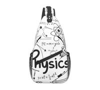 BLWSLC Men's Physics Print printed crossbody bag casual single shoulder backpack adjustable shoulder strap suitable for running and hiking