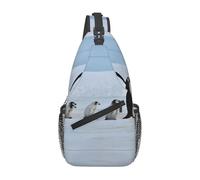 BLWSLC Men's single shoulder backpack Five Penguins printed casual crossbody chest bag thickened adjustable shoulder strap suitable for daily outings