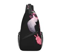 BLWSLC Men's single shoulder backpack Hello Glasses Flamingo printed casual crossbody chest bag thickened adjustable shoulder strap suitable for daily outings