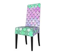BLWSLC Mermaid Scale Patterned dining chair covers, removable dining chair covers, suitable for wedding banquets and restaurants