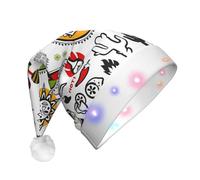 BLWSLC mexican salsa symbols Printed light-up party hat LED Christmas fun hat Christmas party props suitable for adults and children