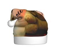 BLWSLC Miss you bear Printed adult Christmas hat Christmas decoration hat suitable for stage performances holiday parties