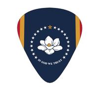 BLWSLC Mississippi State Flag Guitar Picks - For Acoustic, Electric, and Band Players - 12 Picks in 3 Different Thicknesses