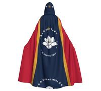 BLWSLC Mississippi State Flag patterned hooded cape is perfect for Halloween, carnivals, themed parties, and even as a vampire costume.