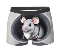 BLWSLC Mouse in the Hole Printed Men's Boxer Briefs Breathable Sports Boxer Briefs Suitable For Everyday Wear, Black, L