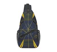 BLWSLC Multidimensional Space Patterned men's crossbody bag with adjustable strap, suitable for outdoor hiking or daily commuting