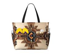 BLWSLC Native American Painting Printed, large capacity beach travel bag, suitable for vacations, camping, and everyday use.