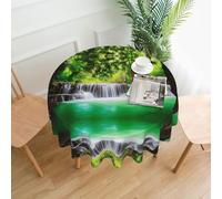 BLWSLC Natural jungle scenery Patterned Round Tablecloth - 60 Inch - Perfect for family gatherings, restaurants, holidays and celebrations