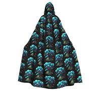 BLWSLC Neon Ant Colony Printed hooded cape, long style, suitable for cosplay, stage performances or holiday parties.