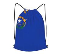 BLWSLC Nevada State Flag Printed Travel Drawstring Backpack Gym Drawstring Bag Portable Suitable For Short Trips, Black, M