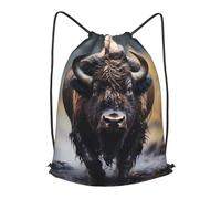 BLWSLC North American bison Printed Sports Drawstring Backpack Fitness Travel Backpack Suitable For Gym And Travel