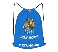 BLWSLC Oklahoma State Flag Printed Travel Drawstring Backpack Gym Drawstring Bag Portable Suitable For Short Trips, Black, S