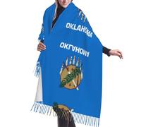 BLWSLC Oklahoma State Flag Women's tassel scarf, warm scarf, perfect for layering over a coat, sweater, or suit in spring, autumn, and winter.