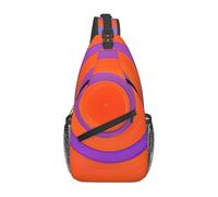 BLWSLC Orange circle centre Patterned men's crossbody bag with adjustable strap, suitable for outdoor hiking or daily commuting