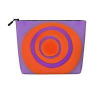 BLWSLC Orange circle centre Printed single layer cosmetic bag, storage bag, suitable for daily storage, a must-have for business trips.