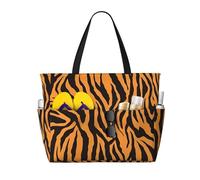 BLWSLC Orange Tiger Leopard (1) Patterned travel bag, large capacity shoulder bag, suitable for vacations, travel, and gym use.