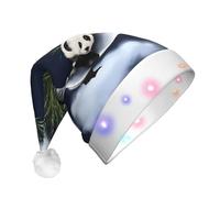 BLWSLC Panda and Moon Printed light-up party hat LED Christmas fun hat Christmas party props suitable for adults and children
