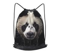 BLWSLC Panda in the water Printed Travel Drawstring Backpack Gym Drawstring Bag Portable Suitable For Short Trips, Black, S