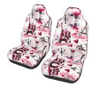 BLWSLC Paris Eiffel Tower France 2-piece front seat cover set, printed car seat protectors, suitable for cars, SUVs, trucks, and vans