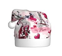 BLWSLC Paris Eiffel Tower France Printed adult Christmas hat Christmas decoration hat suitable for stage performances holiday parties