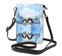 BLWSLC Penguin Antarctica Ice Printed small mobile phone wallet women's crossbody bag detachable shoulder strap suitable for shopping and travel