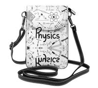 BLWSLC Physics Print Printed small mobile phone wallet women's crossbody bag detachable shoulder strap suitable for shopping and travel